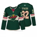 Camiseta Hockey Mujer Minnesota Wild 32 Alex Stalock Verde Autentico Jugador Camiseta Hockey Mujer Minnesota Wild 32 Alex Stalock Verde Autentico Jugador
