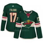 Camiseta Mujer Minnesota Wild 17 Marcus Foligno Adizero Jugador Home Verde Camiseta Mujer Minnesota Wild 17 Marcus Foligno Adizero Jugador Home Verde
