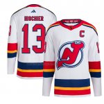 Camiseta Hockey New Jersey Devils Nico Hischier Reverse Retro Autentico Blanco Camiseta Hockey New Jersey Devils Nico Hischier Reverse Retro Autentico Blanco