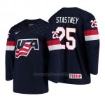 Camiseta USA Team Spencer Stastney 2018 Iihf World Championship Jugador Azul Camiseta USA Team Spencer Stastney 2018 Iihf World Championship Jugador Azul