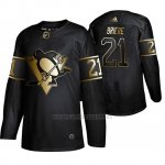 Camiseta Pittsburgh Penguins Michel Briere Golden Edition Retired Jugador Autentico Negro Camiseta Pittsburgh Penguins Michel Briere Golden Edition Retired Jugador Autentico Negro