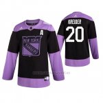 Camiseta Hockey New York Rangers Chris Kreider Hockey Fights Cancer Practice Negro Camiseta Hockey New York Rangers Chris Kreider Hockey Fights Cancer Practice Negro