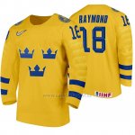 Camiseta Hockey Suecia Lucas Raymond Home 2020 IIHF World Junior Championship Amarillo Camiseta Hockey Suecia Lucas Raymond Home 2020 IIHF World Junior Championship Amarillo