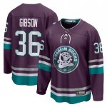 Camiseta Hockey Anaheim Ducks John Gibson 30th Anniversary Premier Breakaway Violeta Camiseta Hockey Anaheim Ducks John Gibson 30th Anniversary Premier Breakaway Violeta
