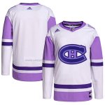 Camiseta Hockey Montreal Canadiens Fights Cancer Autentico Blank Practice Blanco Violeta Camiseta Hockey Montreal Canadiens Fights Cancer Autentico Blank Practice Blanco Violeta