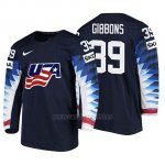 Camiseta USA Team Brian Gibbons 2018 Iihf Men World Championship Jugador Negro Camiseta USA Team Brian Gibbons 2018 Iihf Men World Championship Jugador Negro