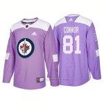 Camiseta Hockey Hombre Autentico Winnipeg Jets 81 Kyle Connor Hockey Fights Cancer 2018 Violeta Camiseta Hockey Hombre Autentico Winnipeg Jets 81 Kyle Connor Hockey Fights Cancer 2018 Violeta