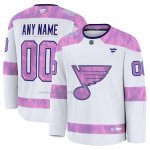 Camiseta Hockey St. Louis Blues 2024 Fights Cancer Personalizada Blanco Camiseta Hockey St. Louis Blues 2024 Fights Cancer Personalizada Blanco