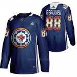 Camiseta Hockey Winnipeg Jets Nathan Beaulieu 2020 Wasac Night Indigenous Heritage Azul Camiseta Hockey Winnipeg Jets Nathan Beaulieu 2020 Wasac Night Indigenous Heritage Azul