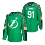 Camiseta Tampa Bay Lightning Steven Stamkos 2018 St. Patrick's Day Verde Camiseta Tampa Bay Lightning Steven Stamkos 2018 St. Patrick's Day Verde