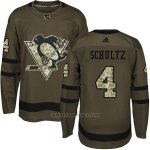 Camiseta Hockey Hombre Pittsburgh Penguins 4 Justin Schultz Salute To Service 2018 Verde Camiseta Hockey Hombre Pittsburgh Penguins 4 Justin Schultz Salute To Service 2018 Verde