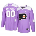 Camiseta Hockey Hombre Philadelphia Flyers Personalizada Violeta Camiseta Hockey Hombre Philadelphia Flyers Personalizada Violeta
