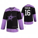 Camiseta Hockey Dallas Stars Joe Pavelski Fights Cancer Negro Camiseta Hockey Dallas Stars Joe Pavelski Fights Cancer Negro