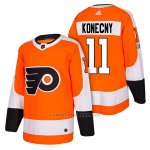 Camiseta Hockey Hombre Autentico Philadelphia Flyers 11 Travis Konecny Home 2018 Naranja Camiseta Hockey Hombre Autentico Philadelphia Flyers 11 Travis Konecny Home 2018 Naranja