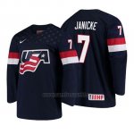 Camiseta USA Team Trevor Janicke 2018 Iihf World Championship Jugador Azul Camiseta USA Team Trevor Janicke 2018 Iihf World Championship Jugador Azul