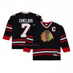 Camiseta Hockey Chicago Blackhawks Chris Chelios Mitchell & Ness 1997-98 Captain Patch Blue Line Negro Camiseta Hockey Chicago Blackhawks Chris Chelios Mitchell & Ness 1997-98 Captain Patch Blue Line Negro