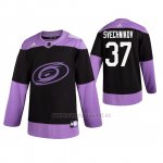 Camiseta Hockey Carolina Hurricanes Andrei Svechnikov Fights Cancer Negro Camiseta Hockey Carolina Hurricanes Andrei Svechnikov Fights Cancer Negro