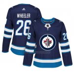 Camiseta Mujer Winnipeg Jets 26 Blake Wheeler Adizero Jugador Home Azul Camiseta Mujer Winnipeg Jets 26 Blake Wheeler Adizero Jugador Home Azul