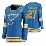 Camiseta Hockey Mujer St. Louis Blues Alex Pietrangelo 2019 Stanley Cup Campeones Alternato Azul Camiseta Hockey Mujer St. Louis Blues Alex Pietrangelo 2019 Stanley Cup Campeones Alternato Azul