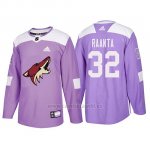 Camiseta Arizona Coyotes Antti Raanta Hockey Fights Cancer Violeta Camiseta Arizona Coyotes Antti Raanta Hockey Fights Cancer Violeta