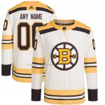 Camiseta Hockey Boston Bruins 100th Anniversary Primegreen Autentico Personalizada Crema Camiseta Hockey Boston Bruins 100th Anniversary Primegreen Autentico Personalizada Crema