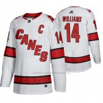 Camiseta Hockey Carolina Hurricanes Justin Williams Segunda Autentico Jugador Blanco Camiseta Hockey Carolina Hurricanes Justin Williams Segunda Autentico Jugador Blanco