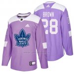 Camiseta Toronto Maple Leafs Connor Brown Hockey Fights Cancer Violeta Camiseta Toronto Maple Leafs Connor Brown Hockey Fights Cancer Violeta