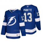 Camiseta Tampa Bay Lightning Cedric Paquette Home Autentico Jugador Azul Camiseta Tampa Bay Lightning Cedric Paquette Home Autentico Jugador Azul