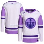 Camiseta Hockey Edmonton Oilers Fights Cancer Autentico Blank Practice Blanco Violeta Camiseta Hockey Edmonton Oilers Fights Cancer Autentico Blank Practice Blanco Violeta