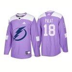 Camiseta Hockey Hombre Autentico Tampa Bay Lightning 18 Ondrej Palat Hockey Fights Cancer 2018 Violeta Camiseta Hockey Hombre Autentico Tampa Bay Lightning 18 Ondrej Palat Hockey Fights Cancer 2018 Violeta