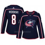Camiseta Mujer Blue Columbus Blue Jackets 8 Zach Werenski Adizero Jugador Home Azul Camiseta Mujer Blue Columbus Blue Jackets 8 Zach Werenski Adizero Jugador Home Azul