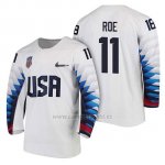 Camiseta USA Team Hockey 2018 Olympic Garrett Roe 2018 Olympic Blanco Camiseta USA Team Hockey 2018 Olympic Garrett Roe 2018 Olympic Blanco