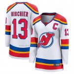 Camiseta Hockey Mujer New Jersey Devils Nico Hischier Captain Patch Special Edition 20 Breakaway Blanco Camiseta Hockey Mujer New Jersey Devils Nico Hischier Captain Patch Special Edition 20 Breakaway Blanco