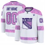 Camiseta Hockey New York Rangers 2024 Fights Cancer Personalizada Blanco Camiseta Hockey New York Rangers 2024 Fights Cancer Personalizada Blanco