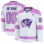 Camiseta Hockey Columbus Blue Jackets 2024 Fights Cancer Personalizada Blanco Camiseta Hockey Columbus Blue Jackets 2024 Fights Cancer Personalizada Blanco