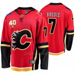 Camiseta Hockey Calgary Flames T. J. Brodie 40th Aniversario Primera Breakaway Rojo Camiseta Hockey Calgary Flames T. J. Brodie 40th Aniversario Primera Breakaway Rojo