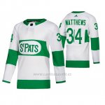 Camiseta Toronto St. Patricks Auston Matthews Road Adidas Blanco Camiseta Toronto St. Patricks Auston Matthews Road Adidas Blanco