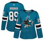 Camiseta Mujer Sharks 89 Mikkel Boedker Teal Adizero Jugador Home Camiseta Mujer Sharks 89 Mikkel Boedker Teal Adizero Jugador Home