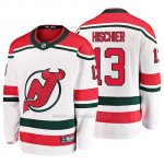 Camiseta New Jersey Devils Nico Hischier Alternato Breakaway Blanco Camiseta New Jersey Devils Nico Hischier Alternato Breakaway Blanco