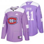 Camiseta Montreal Canadiens Paul Byron Hockey Fights Cancer Violeta Camiseta Montreal Canadiens Paul Byron Hockey Fights Cancer Violeta
