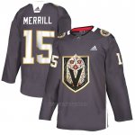 Camiseta Vegas Golden Knights Jon Merrill Dia De Los Muertos Gris Camiseta Vegas Golden Knights Jon Merrill Dia De Los Muertos Gris