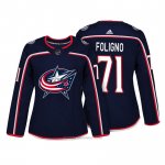 Camiseta Hockey Mujer Columbus Blue Jackets 71 Nick Foligno Azul Autentico Jugador Camiseta Hockey Mujer Columbus Blue Jackets 71 Nick Foligno Azul Autentico Jugador