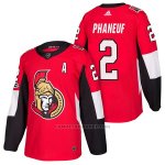 Camiseta Hockey Hombre Autentico Ottawa Senators 2 Dion Phaneuf Home 2018 Rojo Camiseta Hockey Hombre Autentico Ottawa Senators 2 Dion Phaneuf Home 2018 Rojo