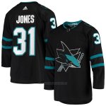 Camiseta Hockey San Jose Sharks Martin Jones Alterno Autentico Negro Camiseta Hockey San Jose Sharks Martin Jones Alterno Autentico Negro