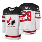 Camiseta Canada Team Nolan Maier 2018 Iihf World Championship Jugador Blanco Camiseta Canada Team Nolan Maier 2018 Iihf World Championship Jugador Blanco