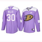 Camiseta Hockey Hombre Anaheim Ducks 30 Ryan Miller Violeta Camiseta Hockey Hombre Anaheim Ducks 30 Ryan Miller Violeta