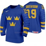 Camiseta Hockey Suecia David Gustafsson Away 2020 IIHF World Junior Championship Azul Camiseta Hockey Suecia David Gustafsson Away 2020 IIHF World Junior Championship Azul
