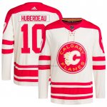 Camiseta Hockey Calgary Flames Jonathan Huberdeau 2023 NHL Heritage Classic Primegreen Autentico Crema Rojo Camiseta Hockey Calgary Flames Jonathan Huberdeau 2023 NHL Heritage Classic Primegreen Autentico Crema Rojo