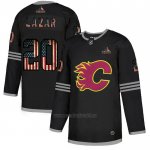 Camiseta Hockey Calgary Flames Lazar 2020 USA Flag Negro Camiseta Hockey Calgary Flames Lazar 2020 USA Flag Negro