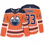 Camiseta Hockey Mujer Edmonton Oilers 83 Matt Benning Naranja Autentico Jugador Camiseta Hockey Mujer Edmonton Oilers 83 Matt Benning Naranja Autentico Jugador